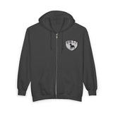 PBST Shield Zip Hoodie — Vintage Dog Emblem Full‑Zip Sweatshirt