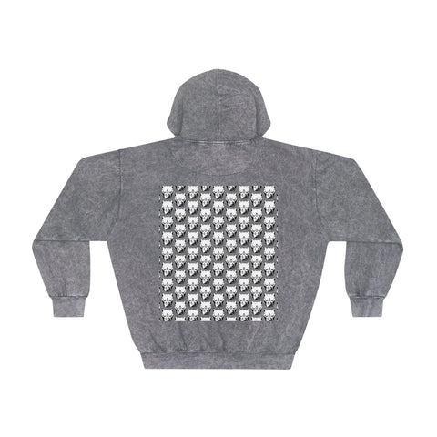 Unisex Mineral Wash Hoodie (Checkered Back)