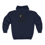 PBST Shield Zip Hoodie — Vintage Dog Emblem Full‑Zip Sweatshirt