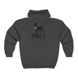 PBST Shield Zip Hoodie — Vintage Dog Emblem Full‑Zip Sweatshirt