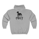 PBST Shield Zip Hoodie — Vintage Dog Emblem Full‑Zip Sweatshirt