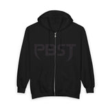 Zip Hoodie — "Pest" Gothic Rat Graphic Full-Zip Sweatshirt